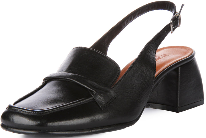 Justinreess England Elliana Open Back Shoes In Black For Women
