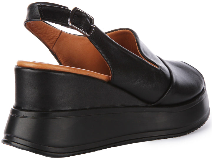Justinreess England Lucia Wedge sandal In Black For Women