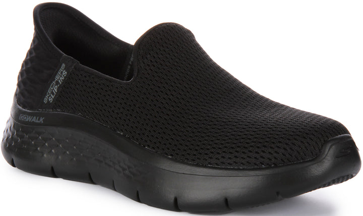 Skechers Hands Free Slip InsGo Walk Flex Relish Zapatillas de malla sin cordones para mujer en negro