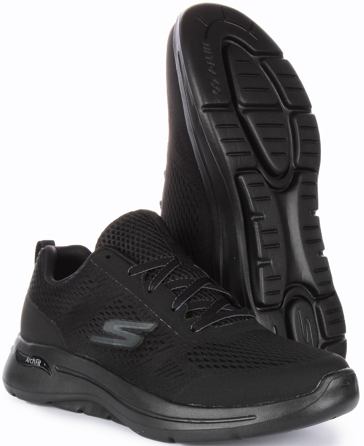 Skechers Go Walk Arch Fit In Black For Men Ultra Lace Up