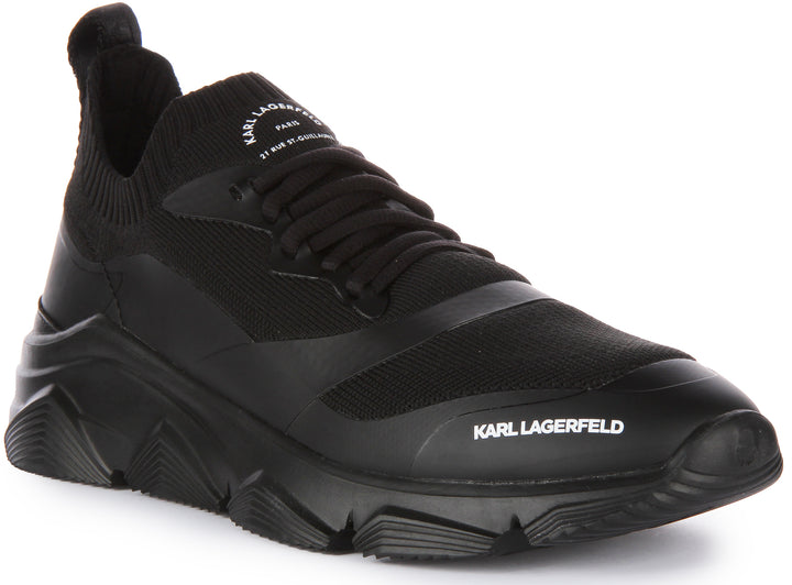 Karl Lagerfeld Verger Maison Zapatillas con cordones de punto para hombre en negro