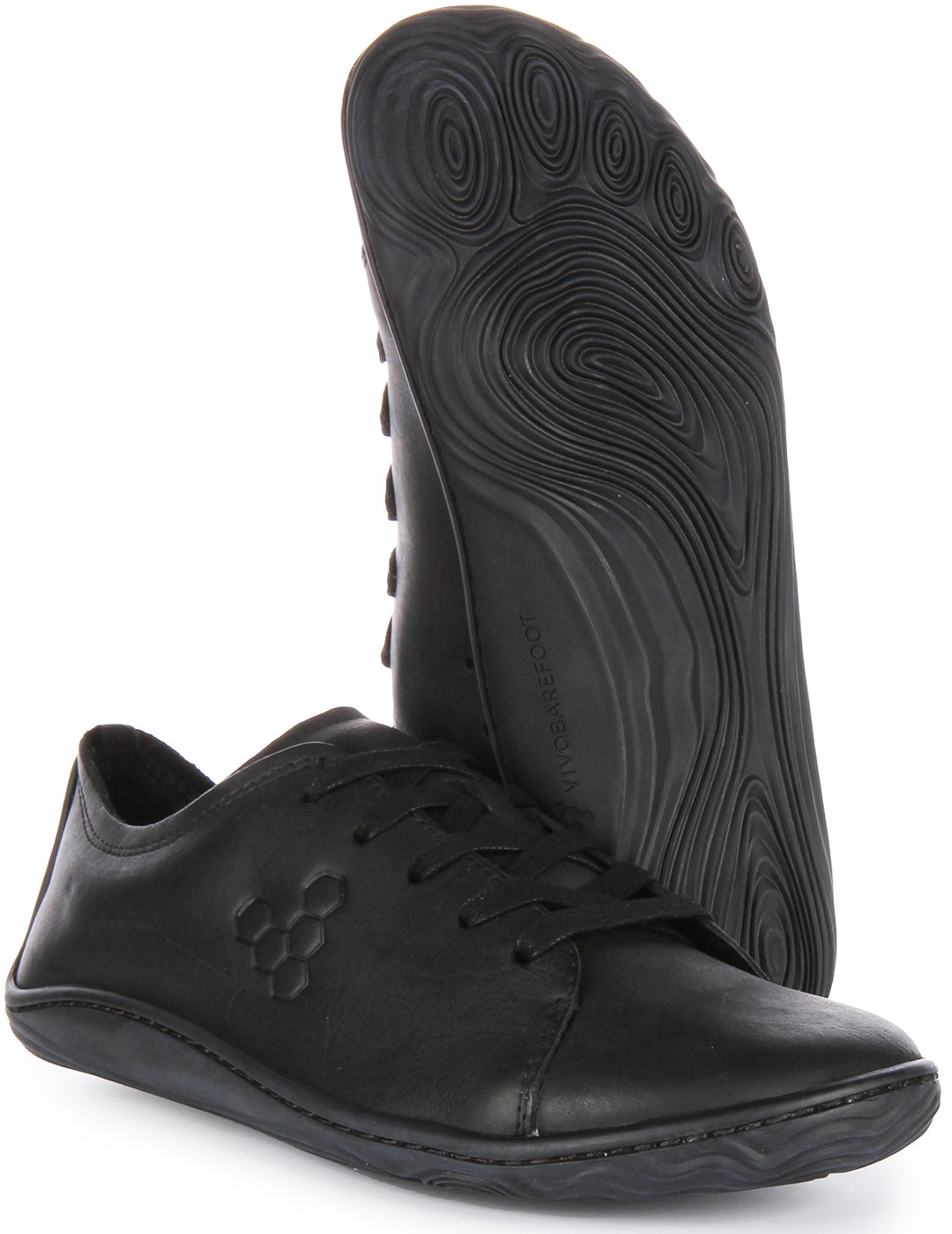 VivoBarefoot Men's Addis Minimalist Barefoot Sneakers 300123-01 Black  Leather