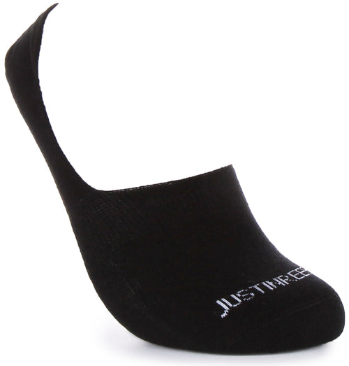 JUSTINREESS 2 paires de chaussettes invisibles pour hommes en noir