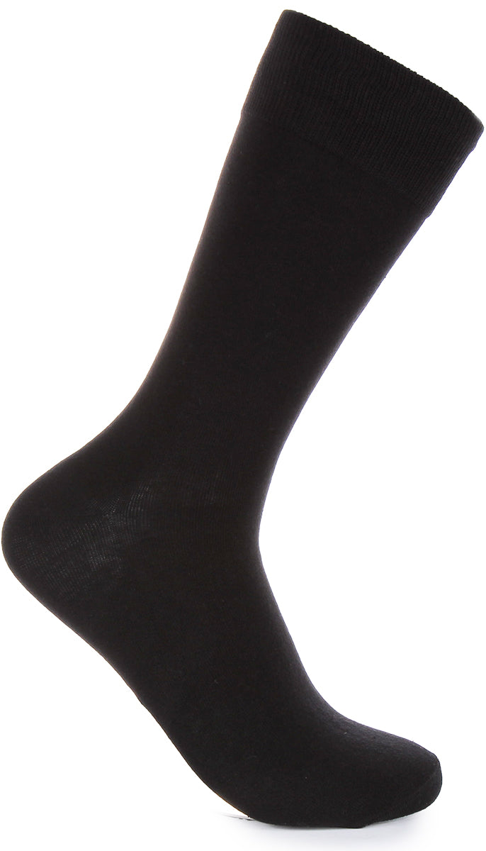 JUSTINREESS 2 paires de chaussettes habillées pour homme en noir