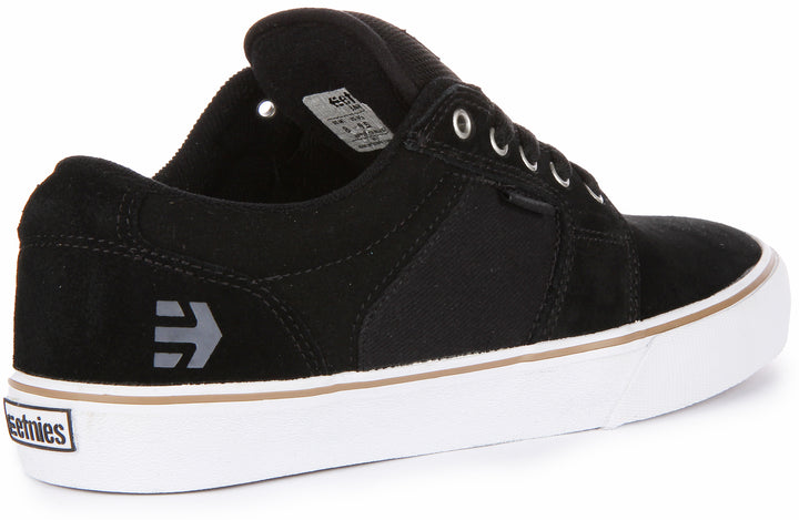 Etnies Barge LS Baskets à lacets en daim et toile pour hommes en noir