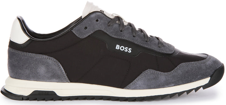 Boss Zayn Lowp NYSD Zapatillas con cordones de ante sintético para hombre en negro