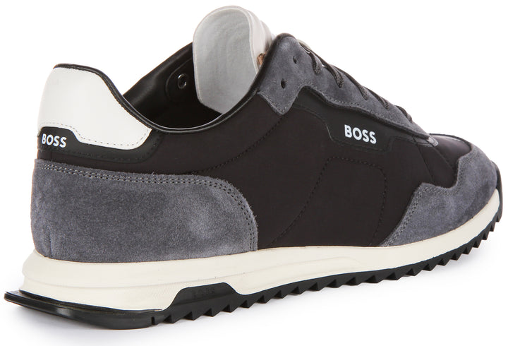 Boss Zayn Lowp NYSD Zapatillas con cordones de ante sintético para hombre en negro