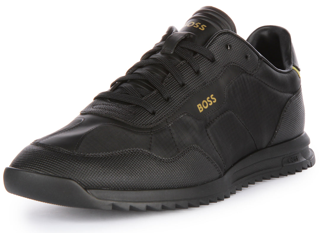 Boss Zayn Lowp RSPF Zapatillas con cordones de piel sintética perforada para hombre en negro