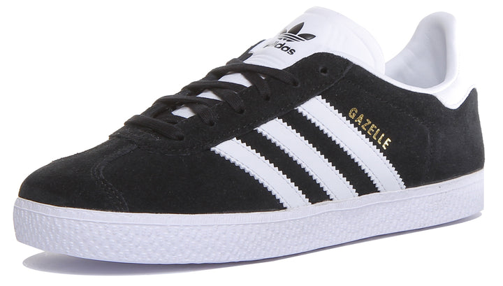 Adidas Gazelle J Trainers In Black White For Youth