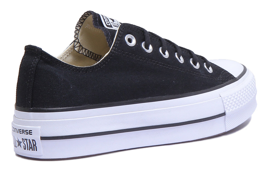 Converse 560250C CT All Star Low Platform Trainer In Black White For Women