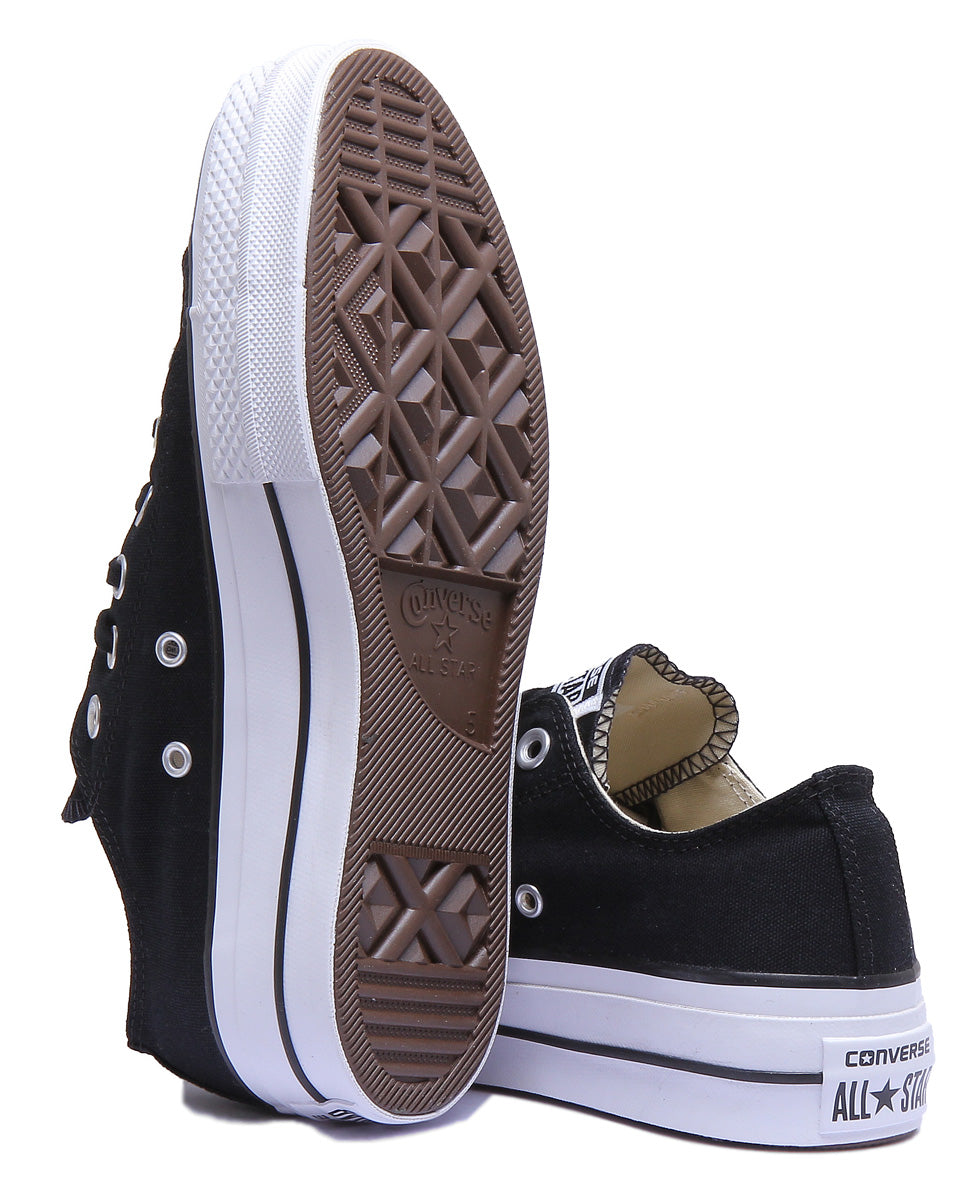 Converse 560250C CT All Star Low Platform Trainer In Black White For Women