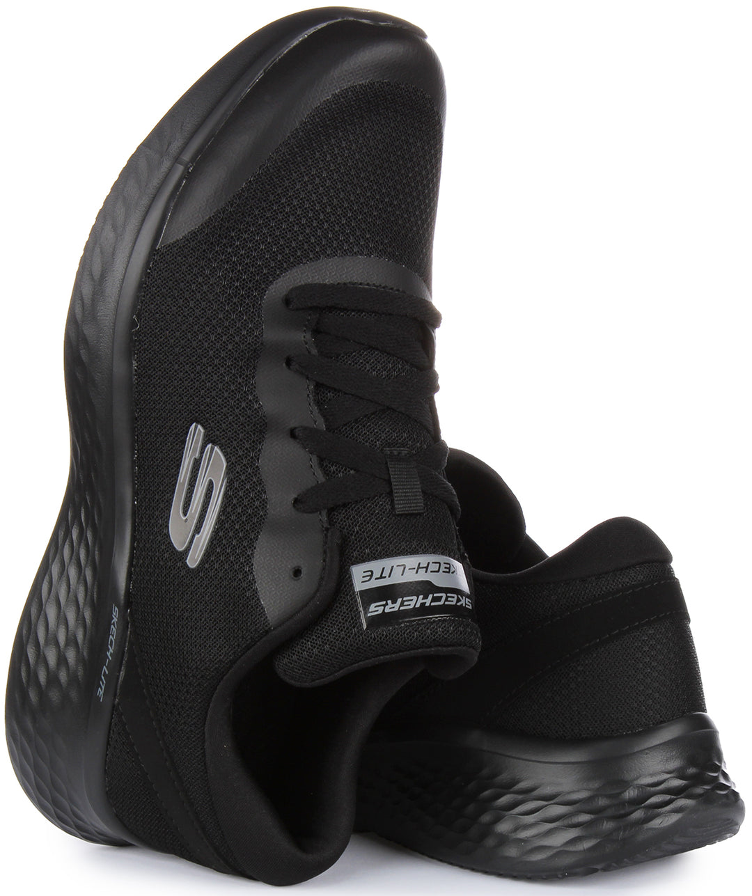 Skechers Skech Lite ProClear Rush Zapatillas de malla sintética con cordones para hombre en negro negro