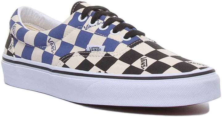 Vans Era Big Check Herren Klassische Schnürung Schachbrett Turnschuhe Schwarz Blau