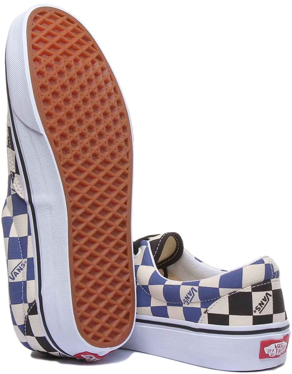 Vans Era Big Check Herren Klassische Schnürung Schachbrett Turnschuhe Schwarz Blau