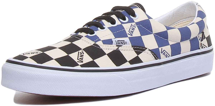 Vans Era Big Check Herren Klassische Schnürung Schachbrett Turnschuhe Schwarz Blau