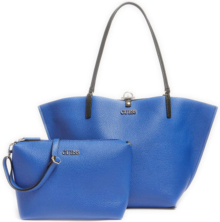 Guess Alby Toggle Tote In Black Blue For Women