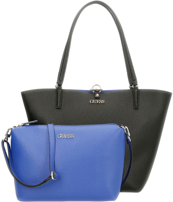 Guess Alby Toggle Tote In Black Blue For Women
