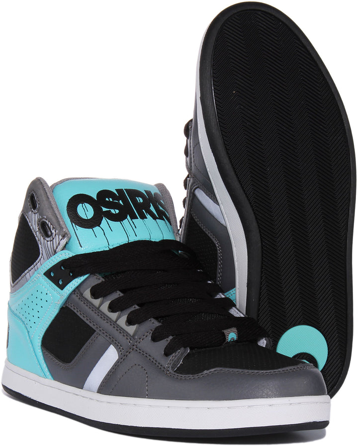 Osiris NYC 83 Clk Baskets mi hautes à lacets pour hommes en noir bleu
