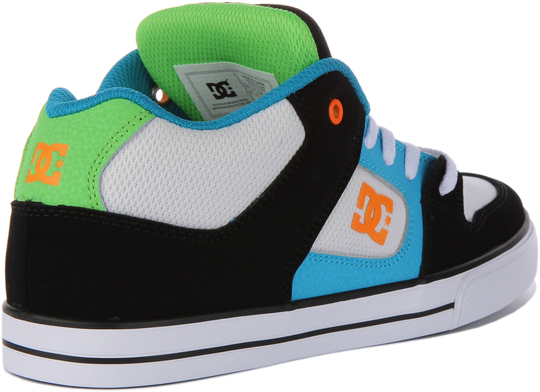 Dc Shoes Pure Mid In Black Blue For Youth