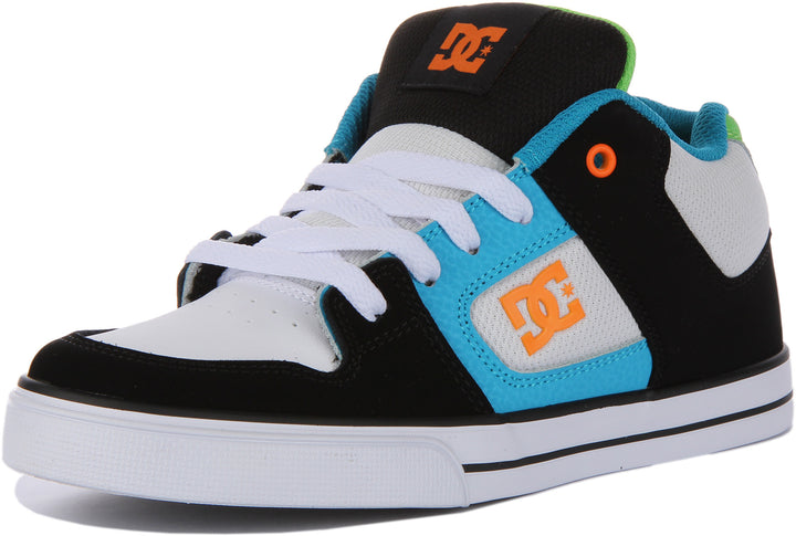 Dc Shoes Pure Mid In Black Blue For Youth