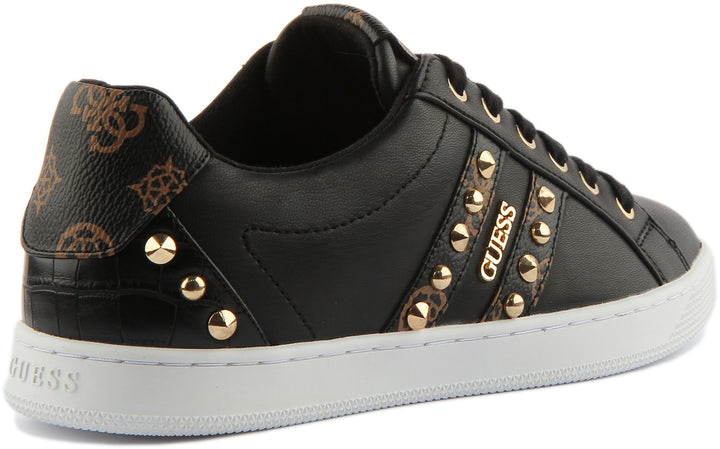 Guess Rassta Gold Stud In Black Brown For Women