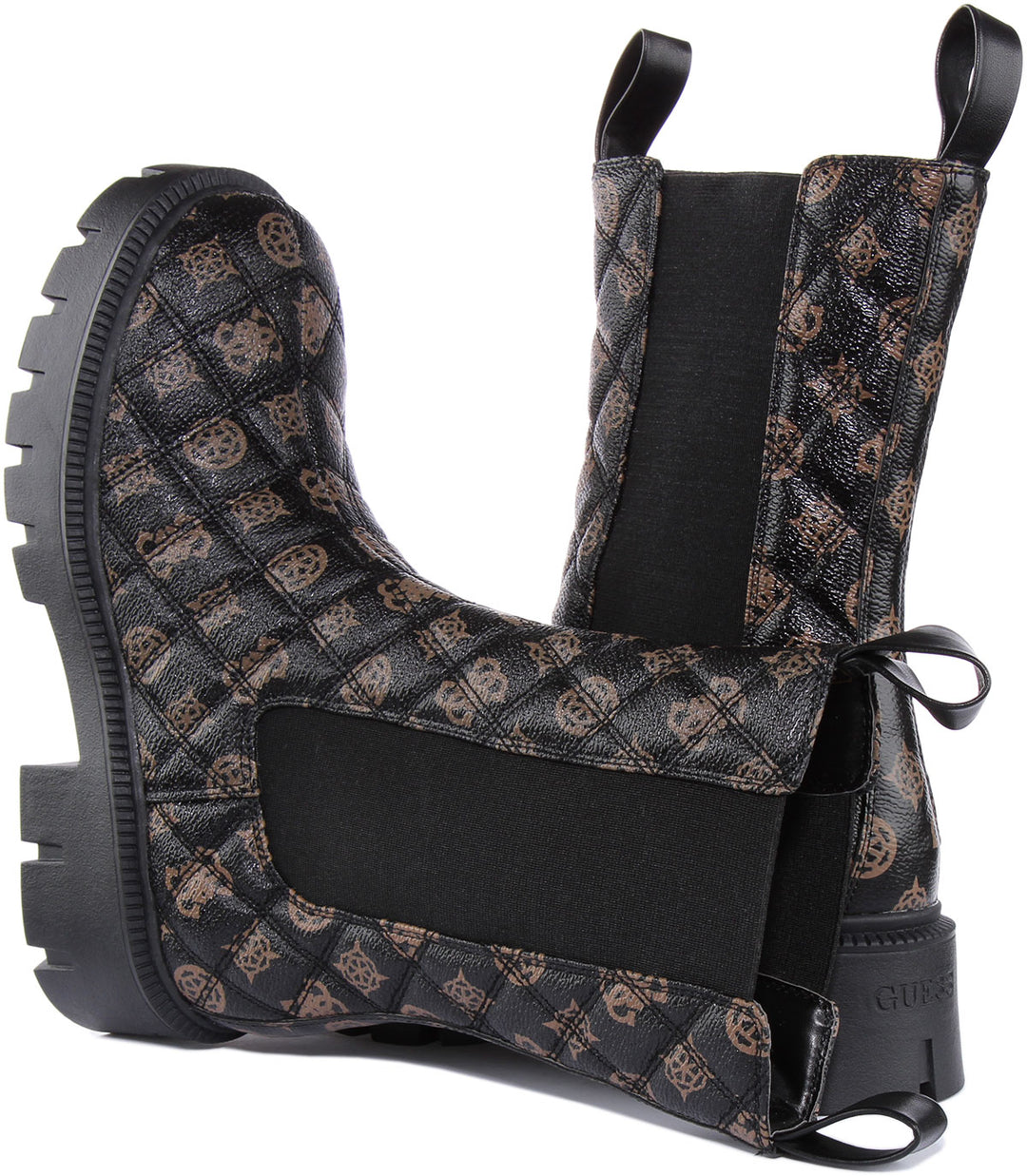 Guess Serlen High Quilted In Black Brown For Women