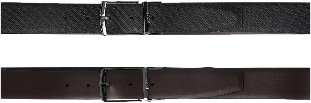 Boss Olog Ceinture réversible pour hommes en noir brun