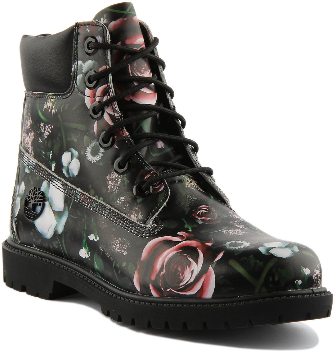 Timberland 6 inch A2M7G In Black Flower For Women