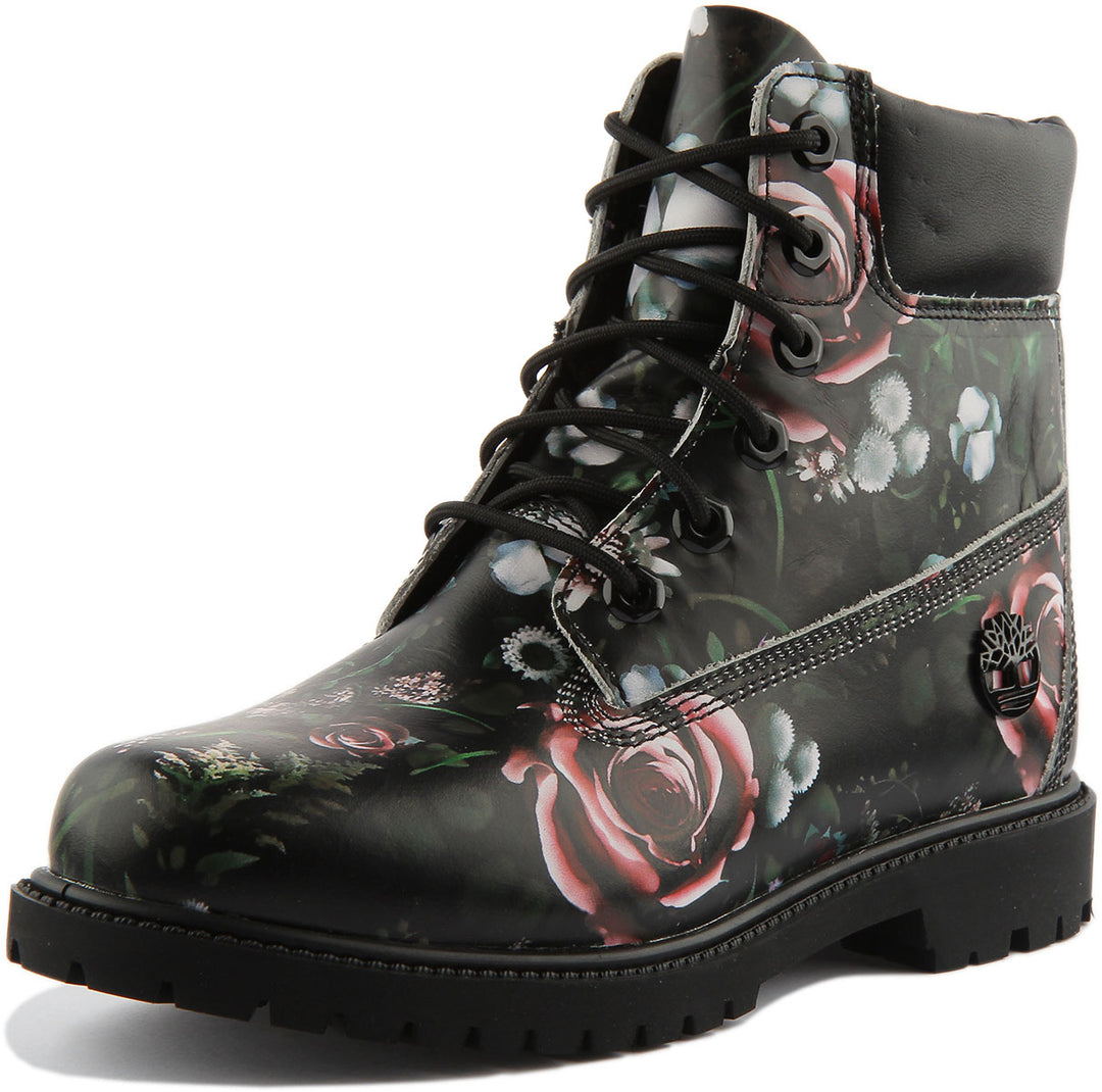 Timberland 6 inch A2M7G In Black Flower For Women