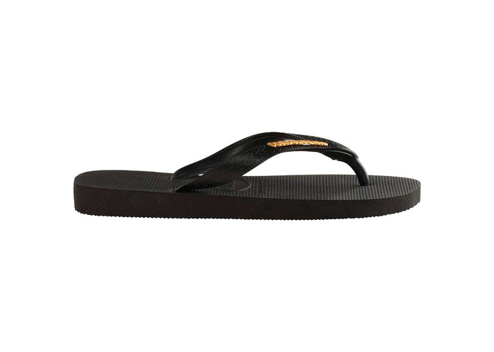 Havaianas Logo Metalic In Black Gold