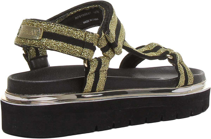 Replay Hyndem Women Sandals In Black Gold