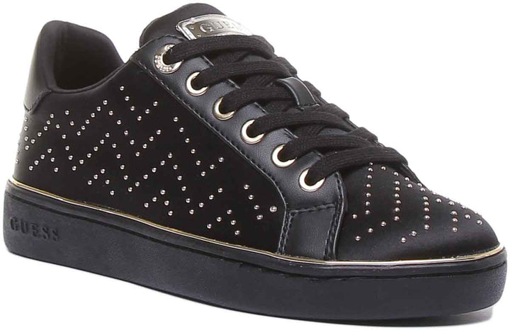 Guess Bikram 2 Active Women's Lace Up Casual Trainers In Black Gold