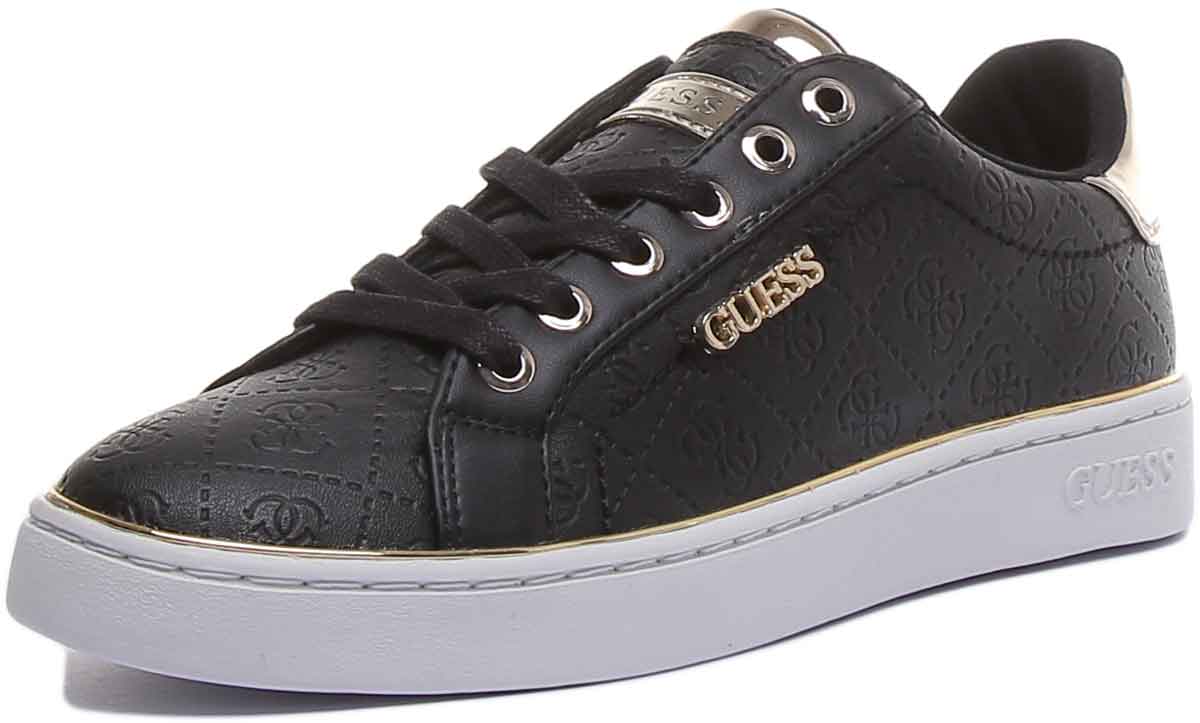 Guess sneakers black and gold on sale