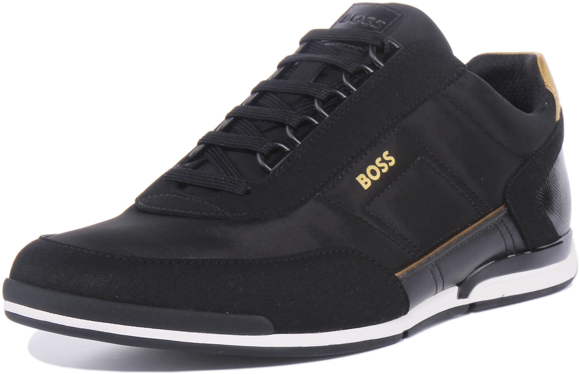 Hugo boss trainers black deals and gold