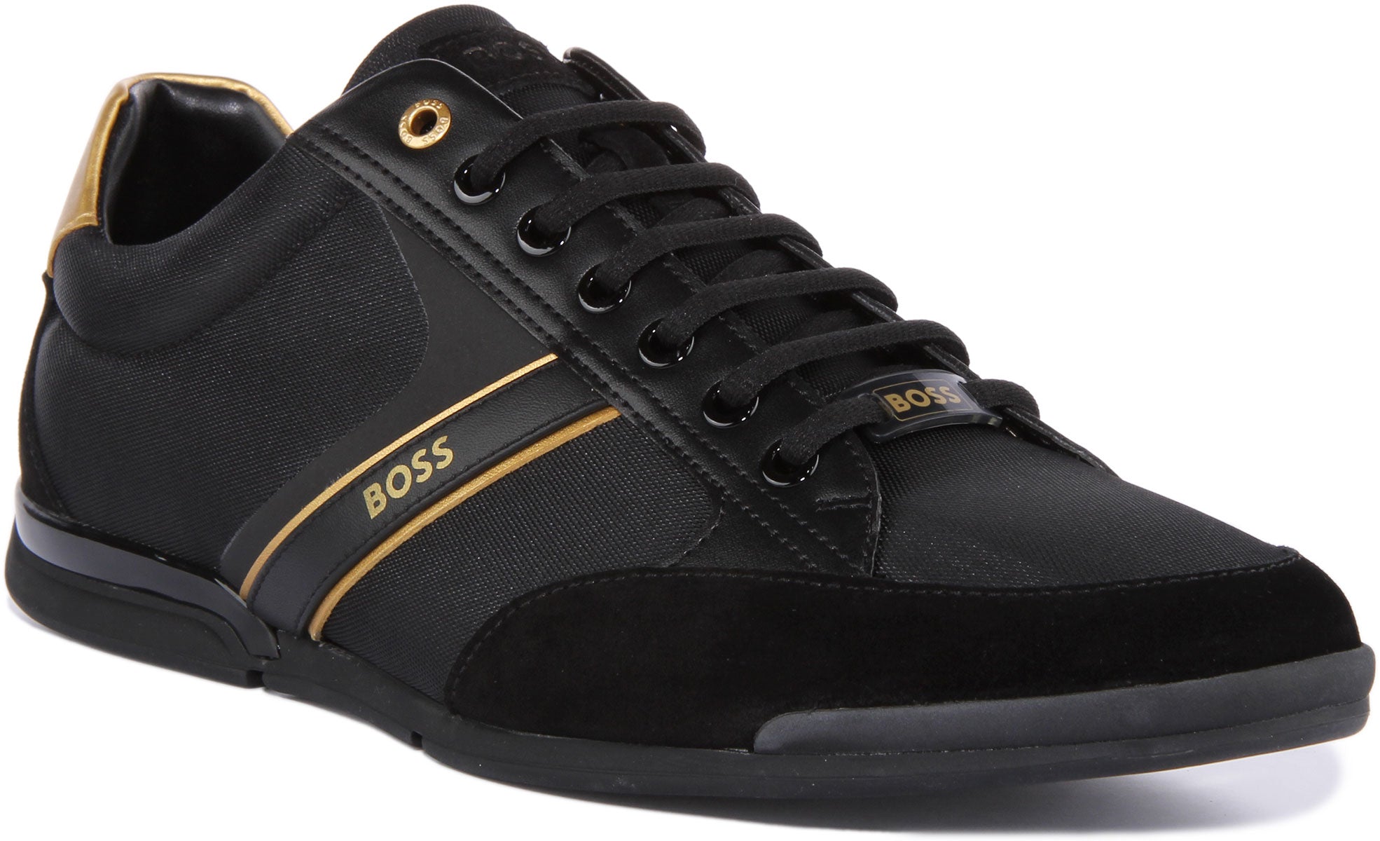 Hugo boss trainers shop black and gold