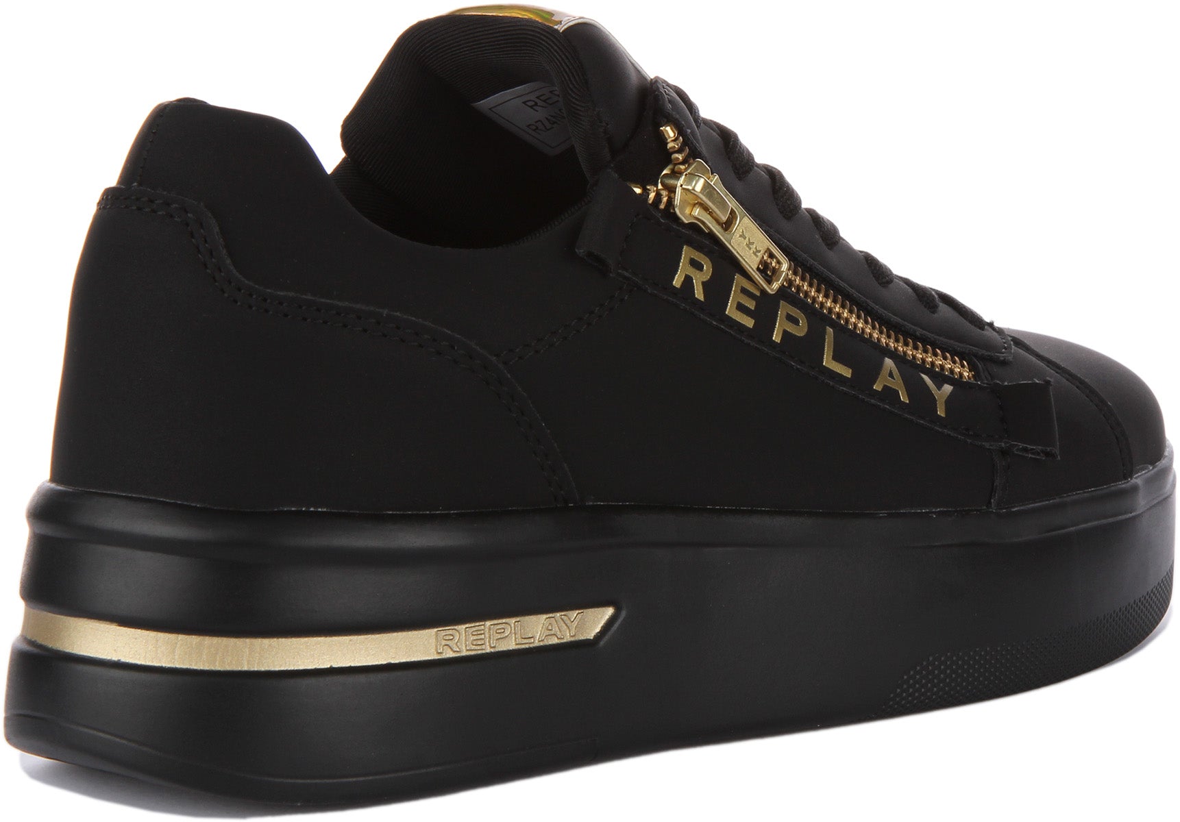 Replay University Zip in Schwarzgold für Damen Schnür-Sneaker