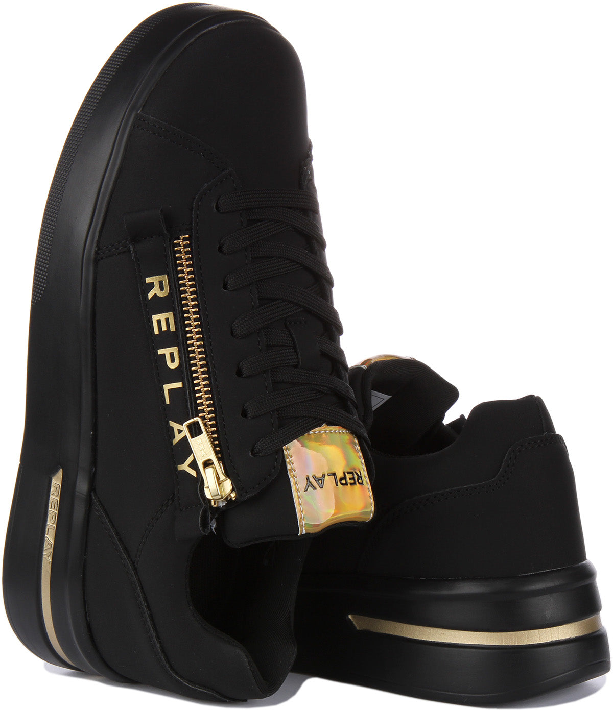 Black and clearance gold pumas zip