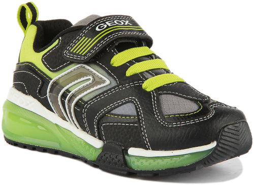 Geox J Bayonyc Zapatillas de deporte sintéticas para niños en negro verde