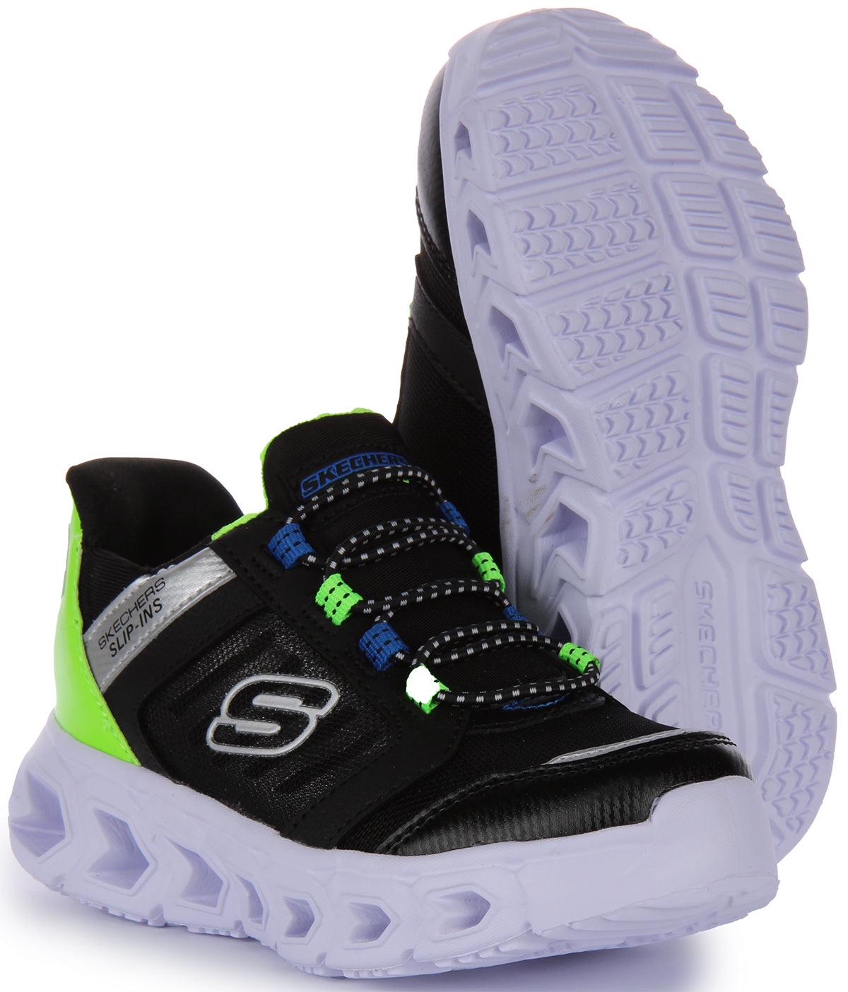 Skechers Hands Free SlipIns HypnoFlash 2.0Odelux Zapatillas de malla con luces para ni os en negro verde