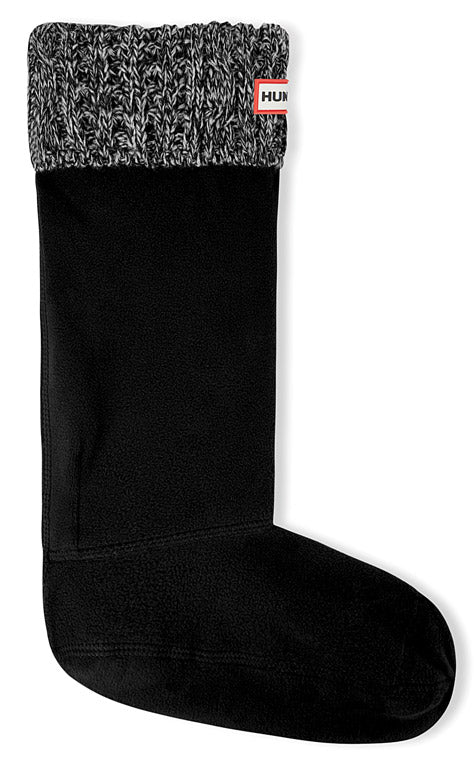 Hunter Roped Tall Boot Sock In Black Grey