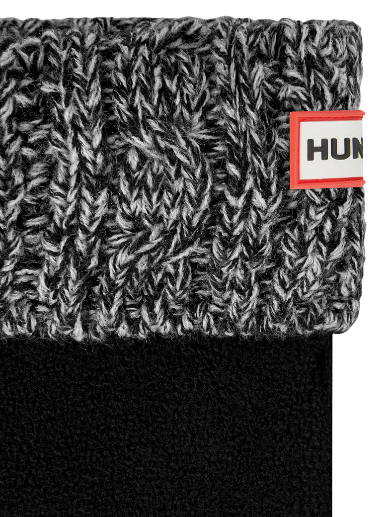 Hunter Original Chaussettes hautes gaufrées pour femmes en noir gris