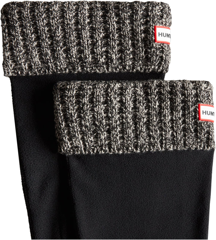 Hunter Chaussettes de bottes hautes à poignets gaufrés poures en noir gris