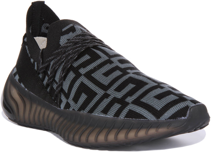 Guess Zapatillas de deporte sintéticas inspiradas en el correr para hombre en negro gris