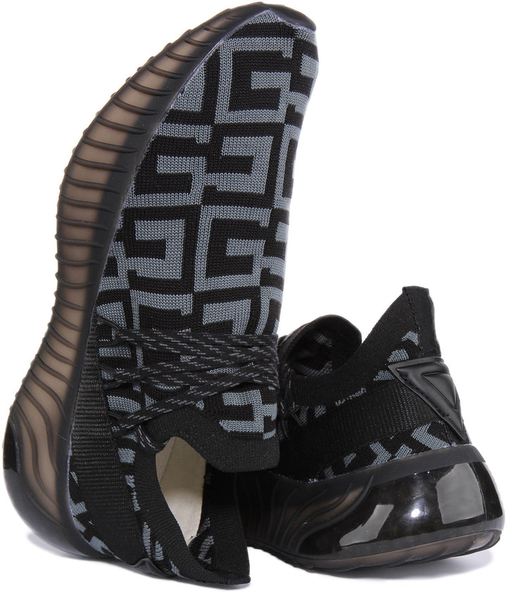 Guess Zapatillas de deporte sintéticas inspiradas en el correr para hombre en negro gris