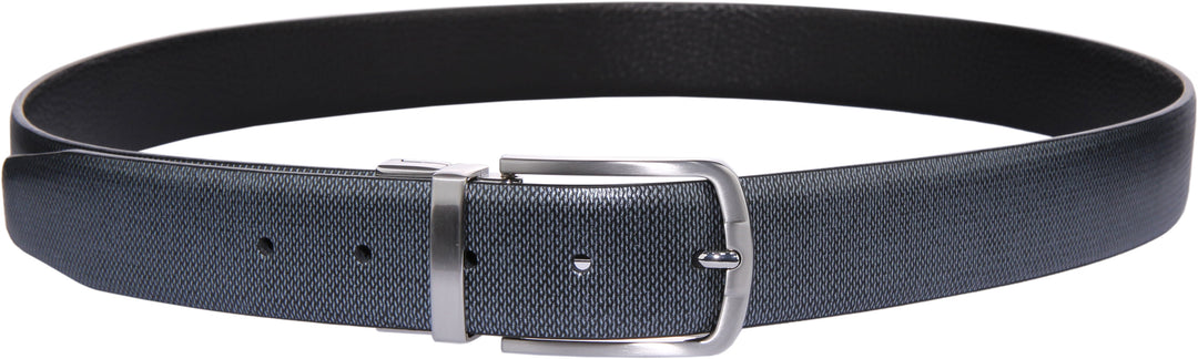 JUSTINREESS Jess Ceinture en cuir réversible pour hommes en noir gris