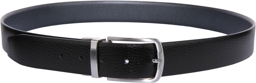 JUSTINREESS Jess Ceinture en cuir réversible pour hommes en noir gris