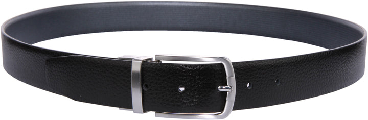 JUSTINREESS Jess Ceinture en cuir réversible pour hommes en noir gris