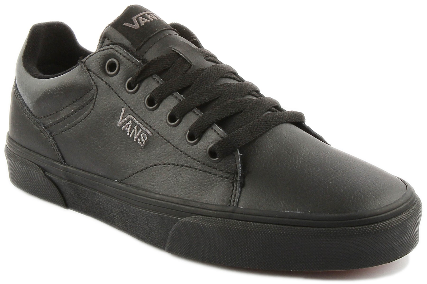 Mens black leather deals vans size 7