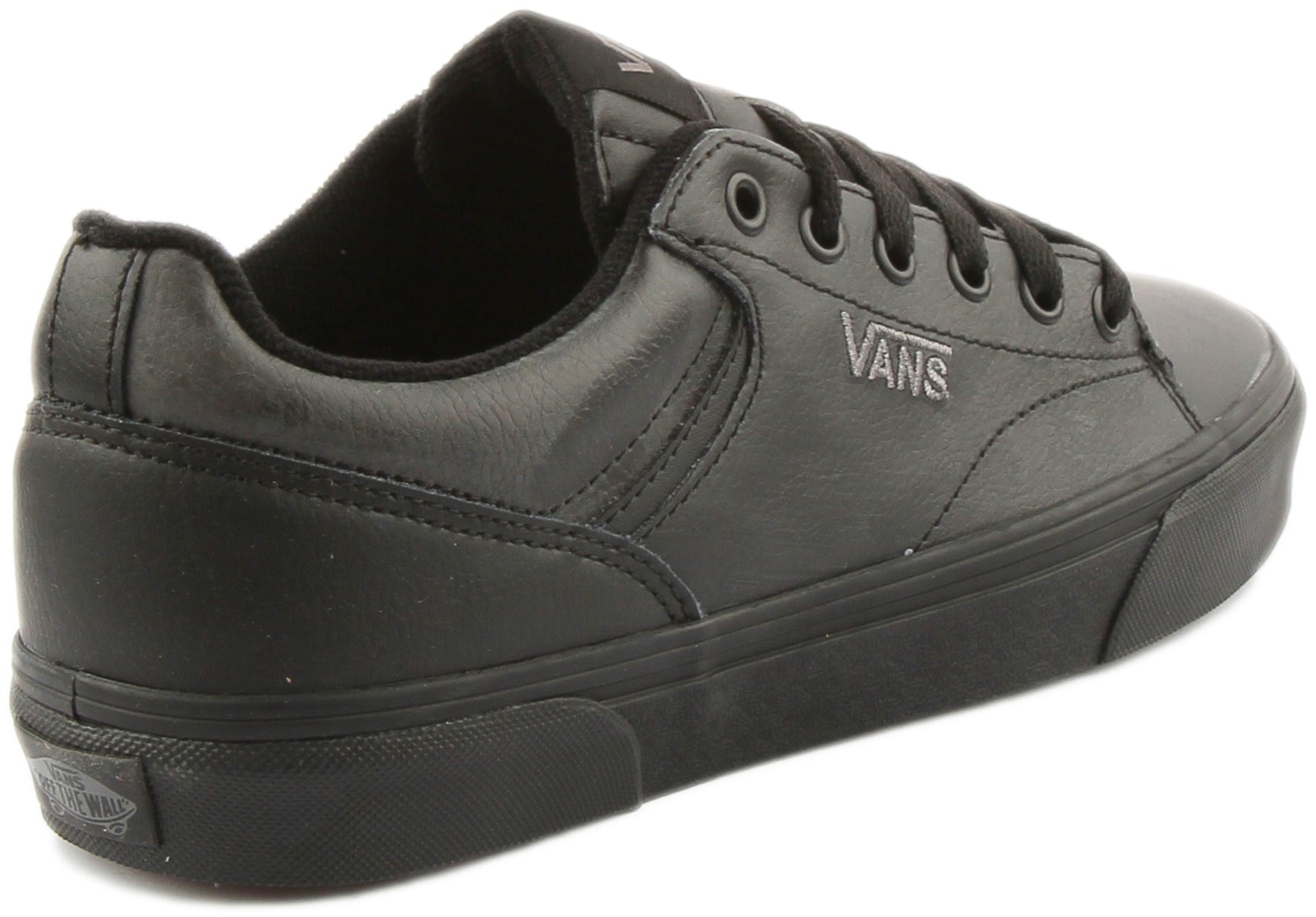 Black leather hotsell lace up vans