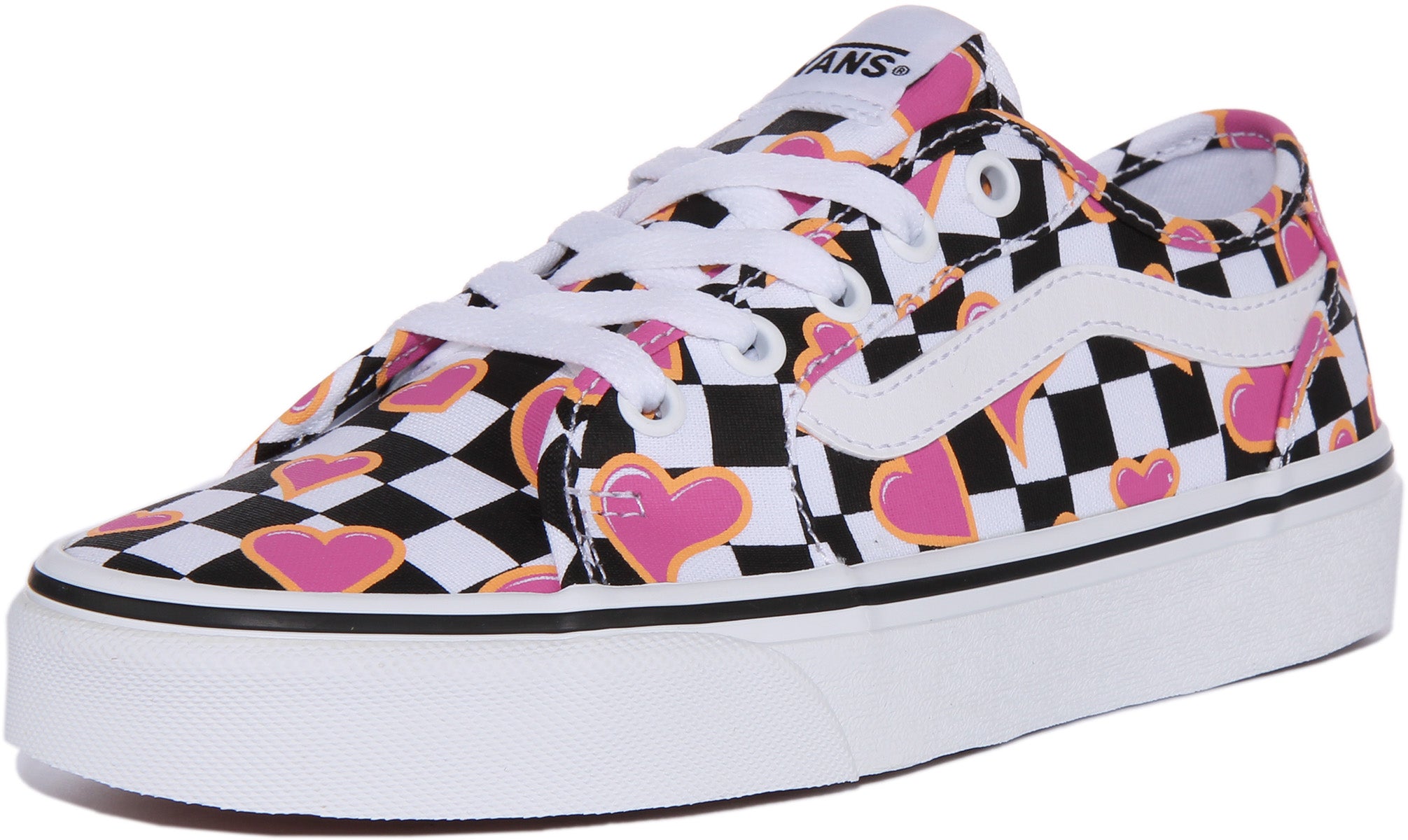 High top clearance pink checkered vans